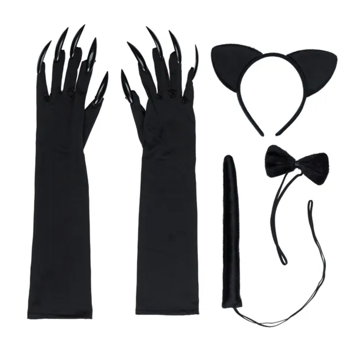 Kattekostume – Sort – Til Voksne – 4 Dele