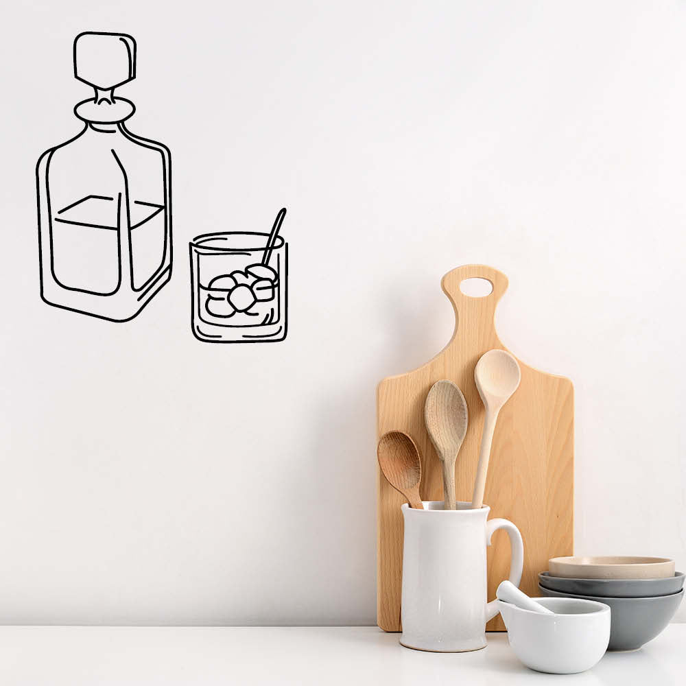 Whisky flaske - Wallsticker