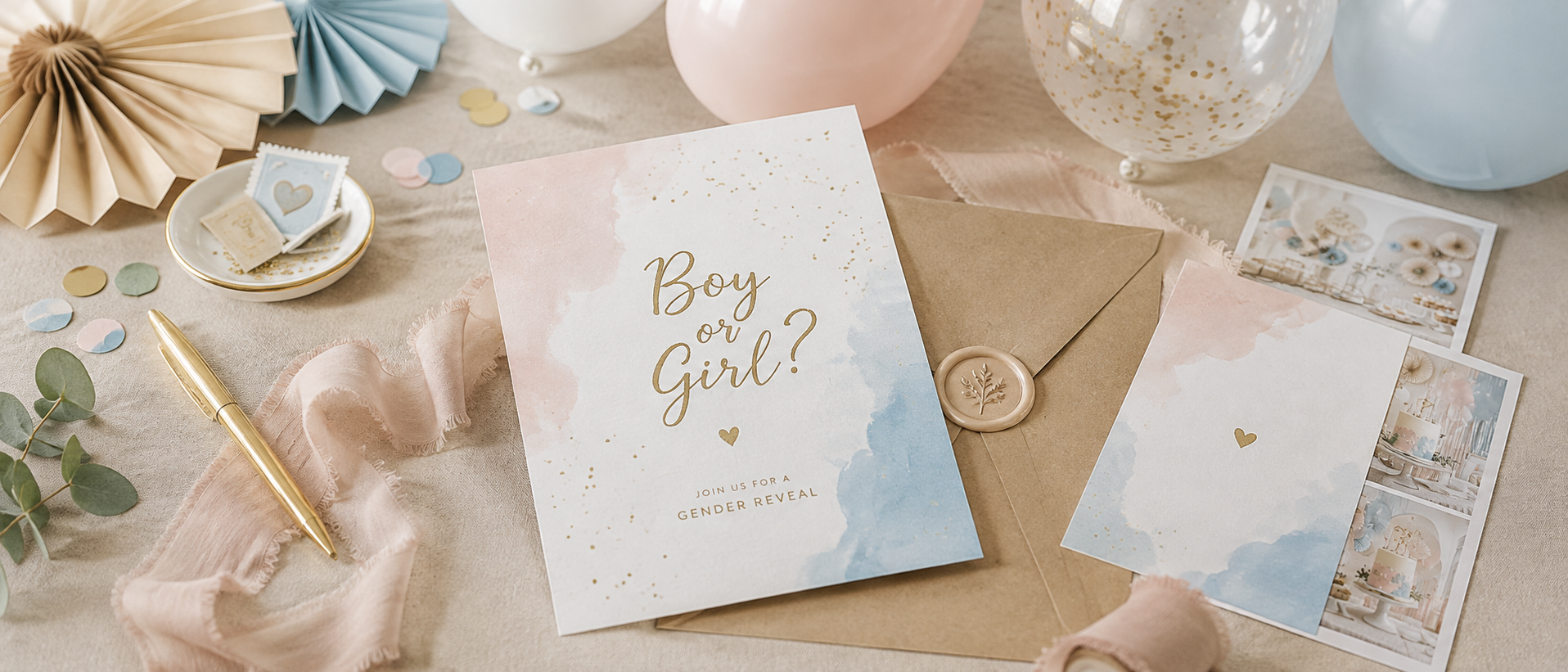 Invitation til Gender Reveal - samt færdige tekster