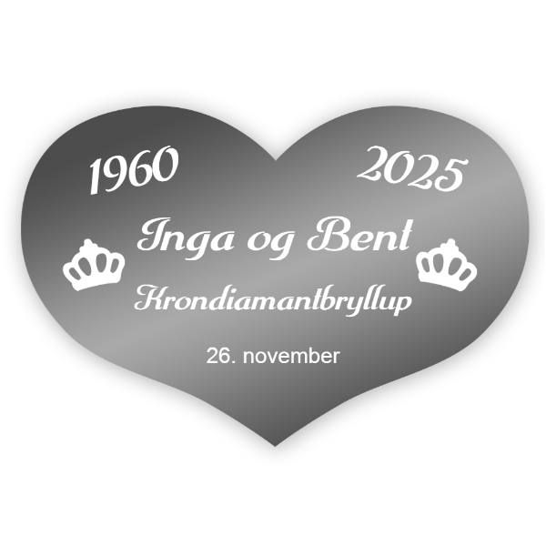 PVC Hjerte (udendørs) / STOR 38 x 58 cm