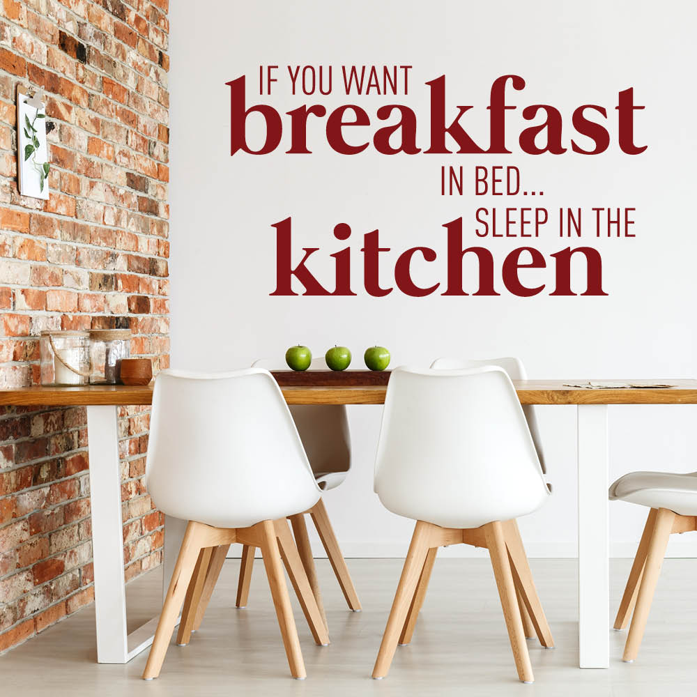 If you want Breakfast in Bed - wallsticker